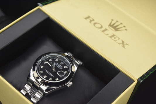 Luxury Blue & Black Dual Tone Stainless Steel Automatic Watch