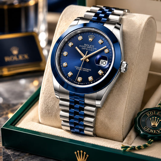 Luxury Blue Diamond Dial Men's Watch