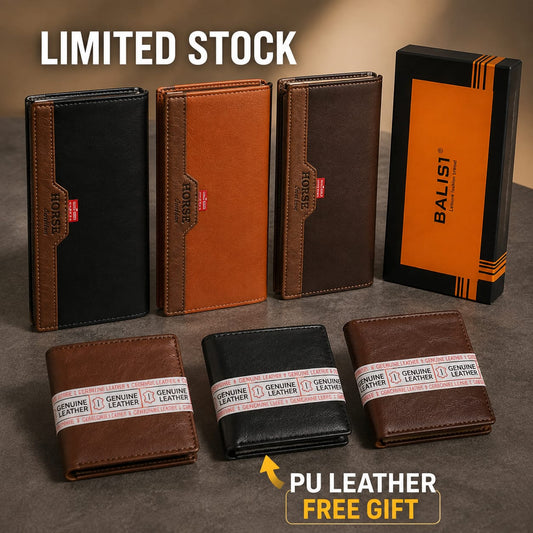 Premium Combo Set Horse Long Wallet + Free Small wallet with Gift Box