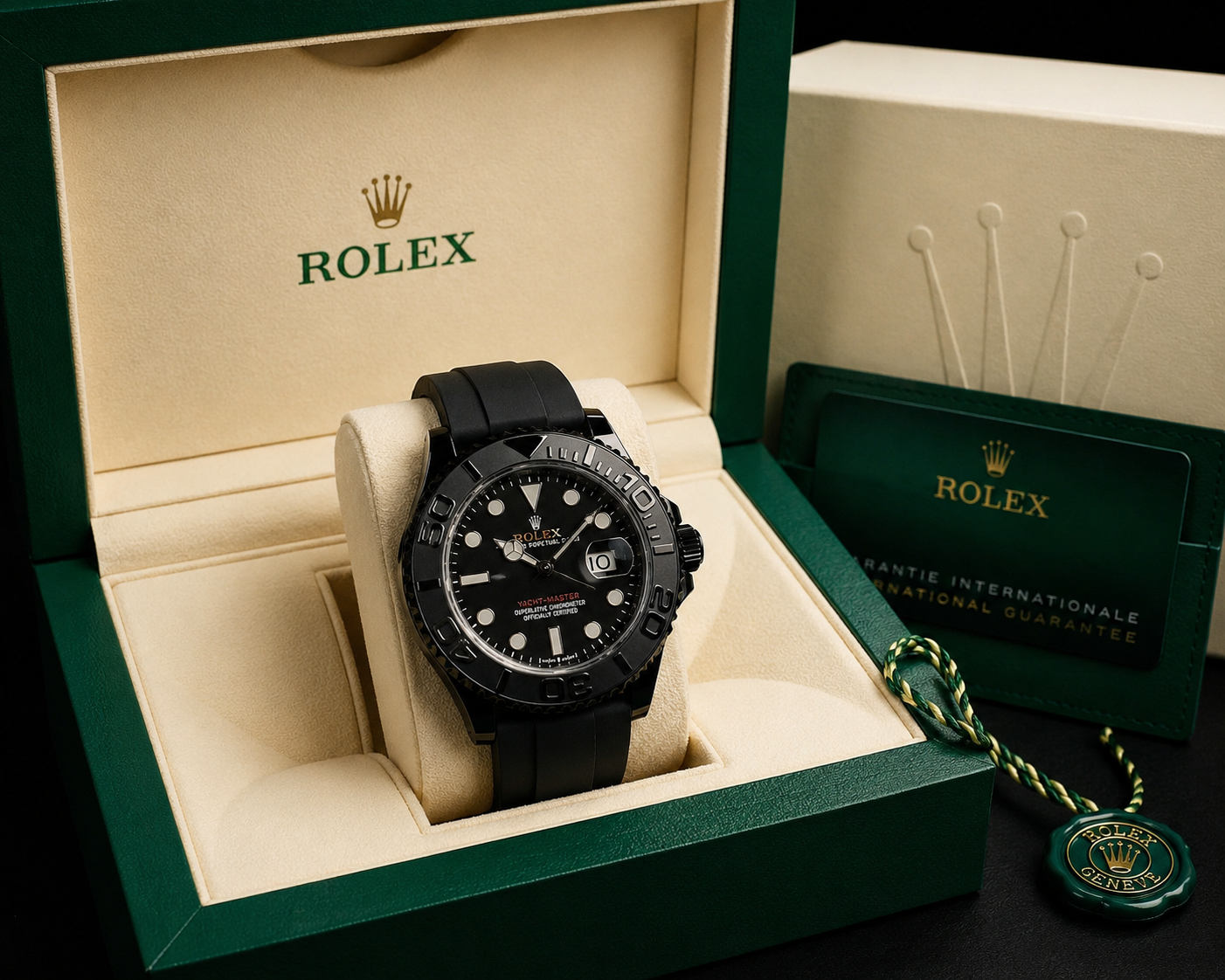 Luxury Black Rotating Bezel Waterproof Sports Watch