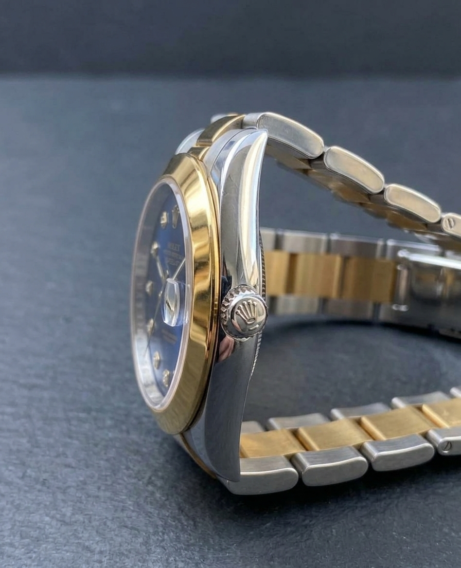 Luxury Blue & Gold Waterproof Stainless Steel Watch