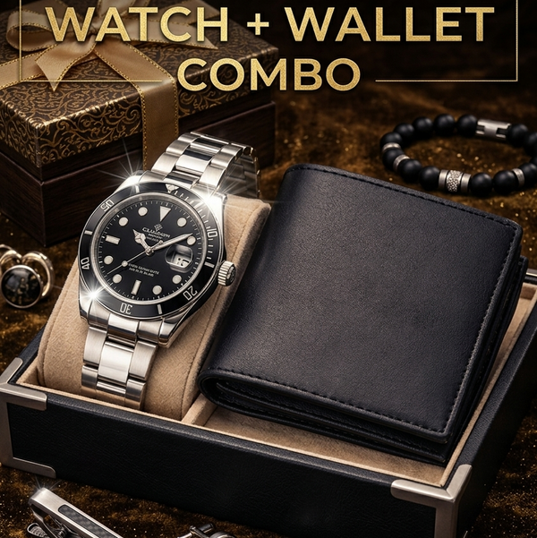 Premium Men’s Watch & Wallet Combo