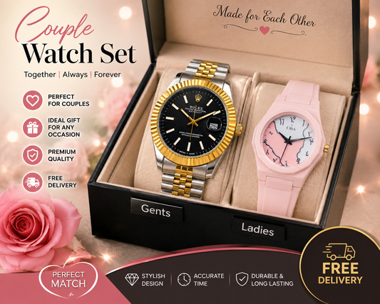 Luxury Couple Watch Set – His & Hers Premium Matching Watches | Free Delivery Across Pakistan