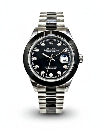 Luxury Blue & Black Dual Tone Stainless Steel Automatic Watch