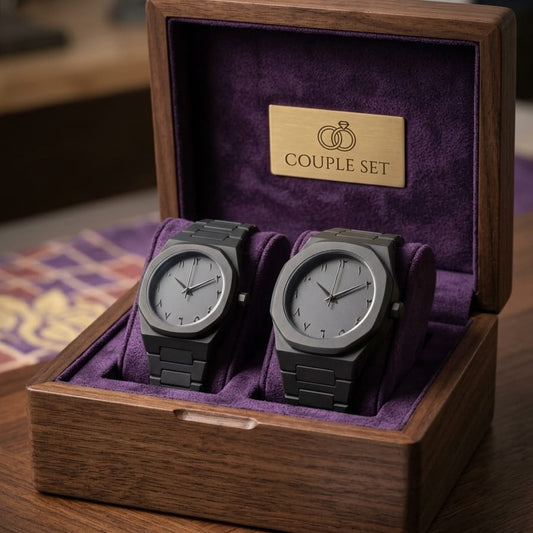 Couple Watch Set | Matching His & Her Arabic Dial Watches