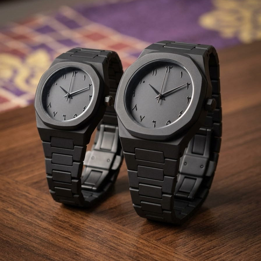 Couple Watch Set | Matching His & Her Arabic Dial Watches