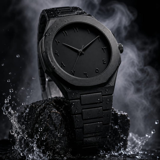 All-Black Arabic Aura Watch Stainless Steel Watch