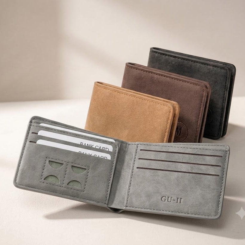 Minimalist Leather Card Holder Wallet – Slim Bifold Design