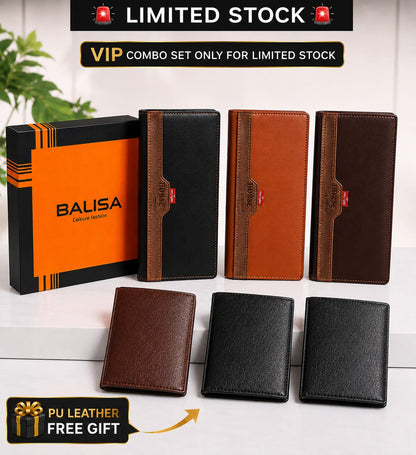 Premium Combo Set Horse Long Wallet + Free Small wallet with Gift  Box