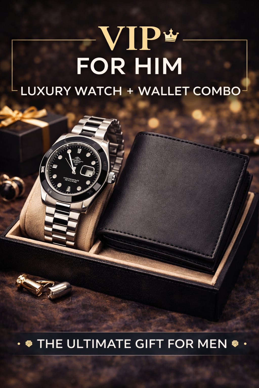 Premium Men’s Watch & Wallet Combo Gift Set