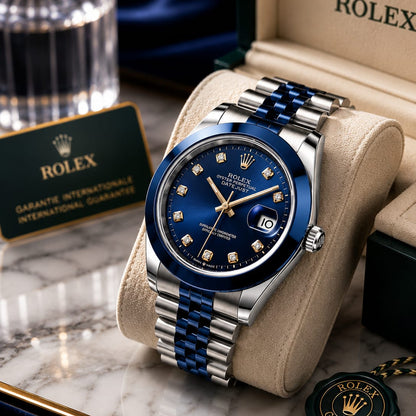 Luxury Blue Diamond Dial Men's Watch