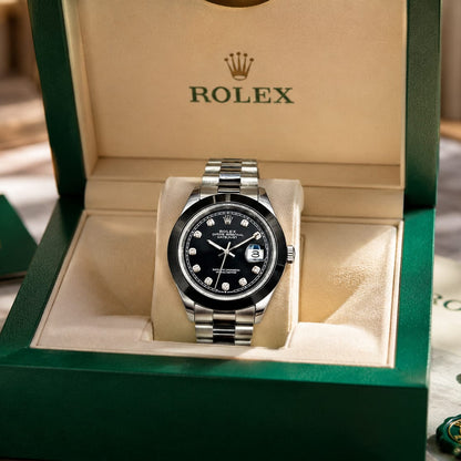 Luxury Black Dual Tone Stainless Steel Automatic Watch