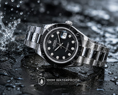 Luxury Black Dual Tone Stainless Steel Automatic Watch