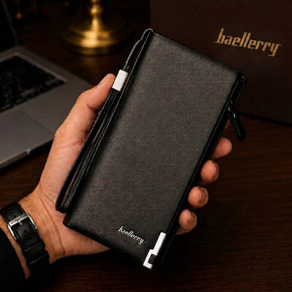 Baellerry Premium Men's Bifold Wallet | Genuine PU Leather Long Wallet with Multiple Card Slots With GIft Box