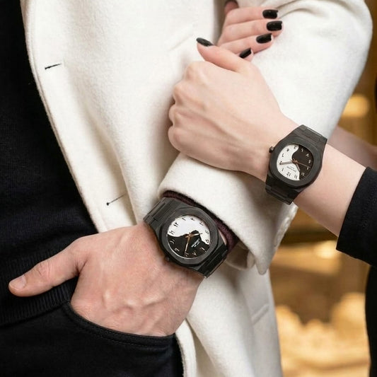 Couple Watch Set – Matching Black Arabic Aura Watch