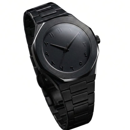 All-Black Arabic Aura Watch Stainless Steel Watch