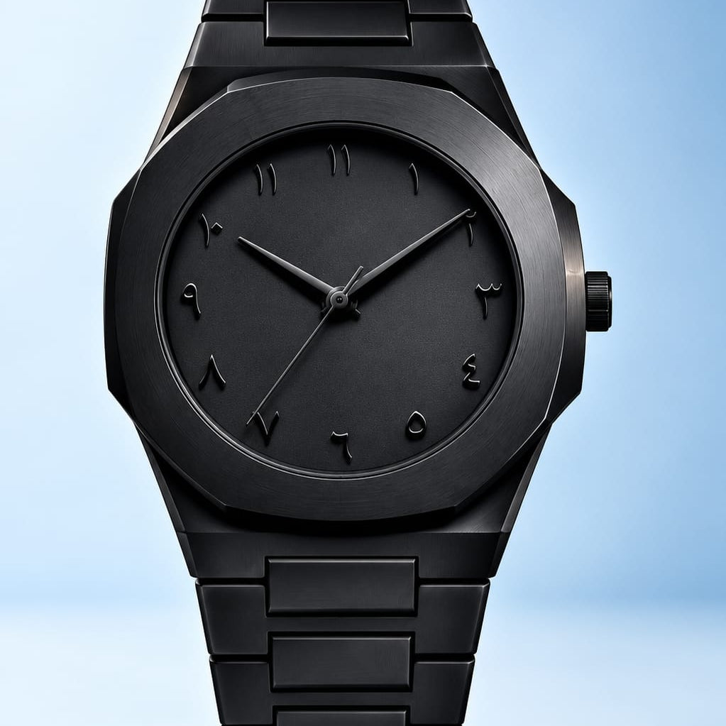 All-Black Arabic Aura Watch Stainless Steel Watch