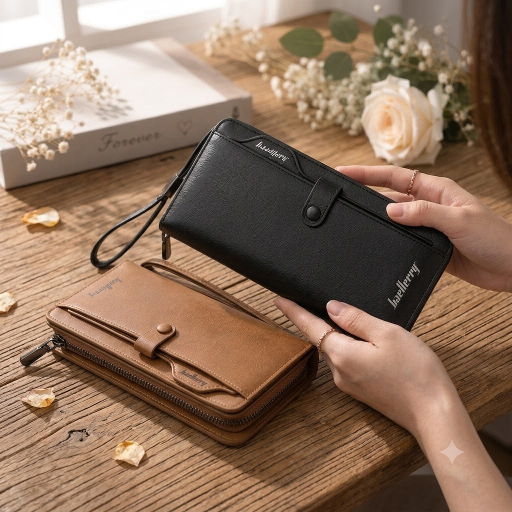 VIP Baellerry Wallet Exclusive Collection – Premium Leather Long Wallet with Gift Box