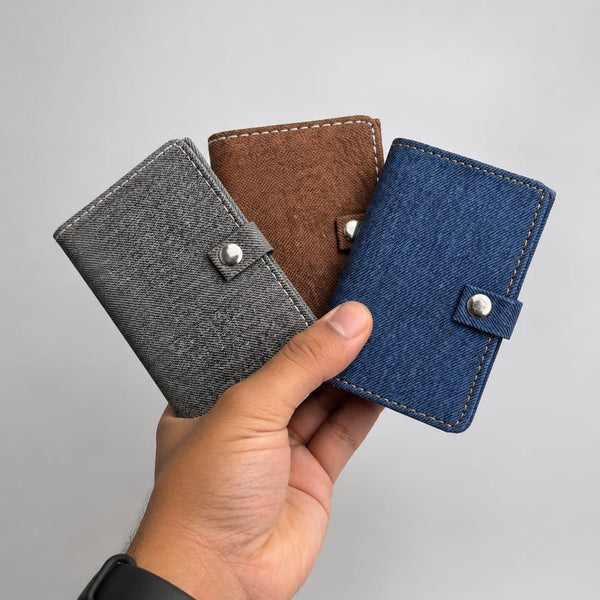 Premium PU Leather Card Holder Wallet – Textured Saffiano Bifold Card Case