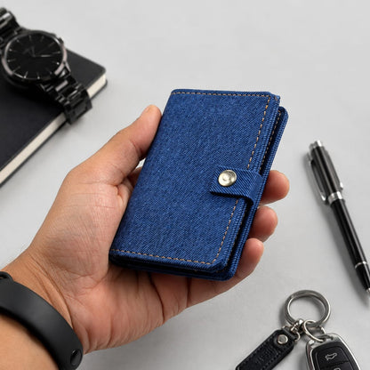 Premium Leather Card Holder Wallet – Textured Saffiano Bifold Card Case