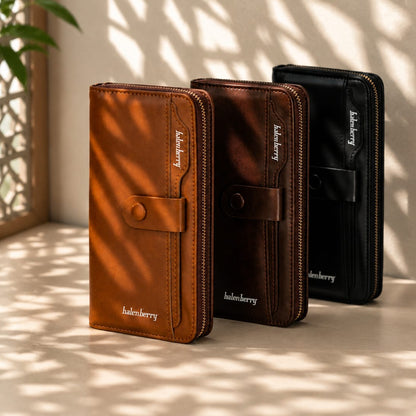 Balenberry Premium leather Unisex Zipper Wallet | Multi-Card Phone Holder Long Wallet For Man and  woman with gift  Box