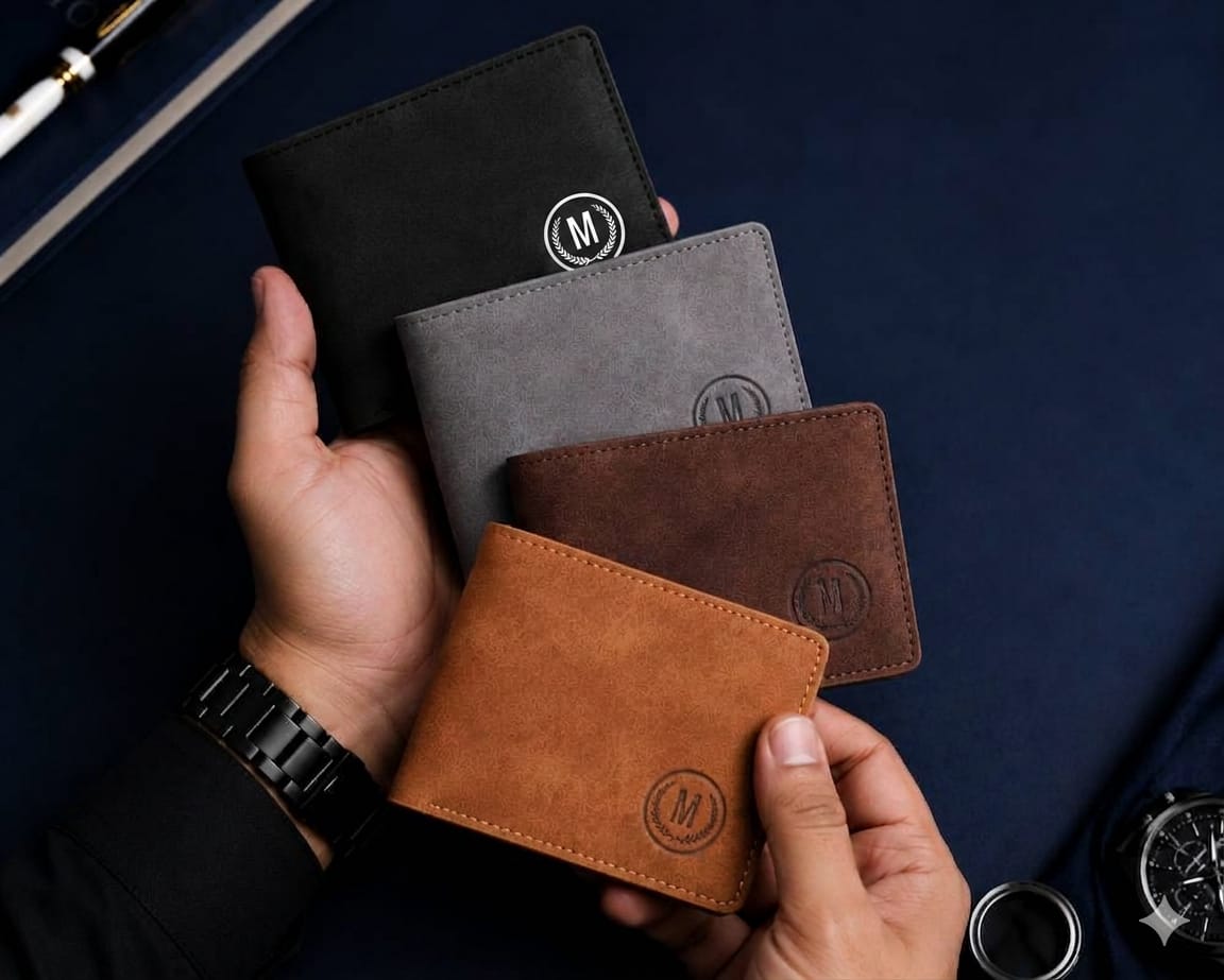 Minimalist Leather Card Holder Wallet – Slim Bifold Design