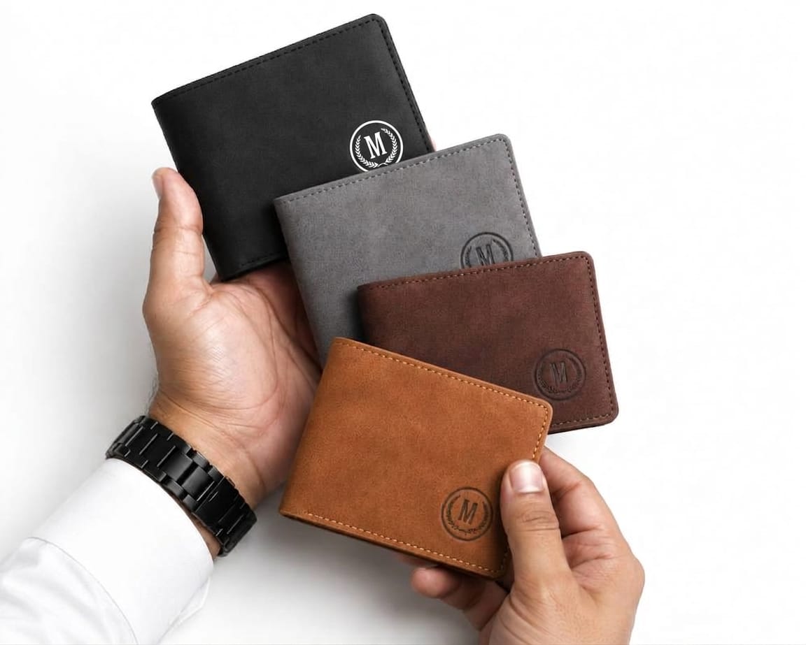 Minimalist Leather Card Holder Wallet – Slim Bifold Design