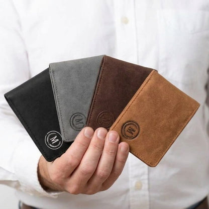 Minimalist Leather Card Holder Wallet – Slim Bifold Design