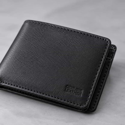 Genuine Leather Bifold Wallet for Men – Slim & Compact Gift Box Wallet - Fashion Bridge