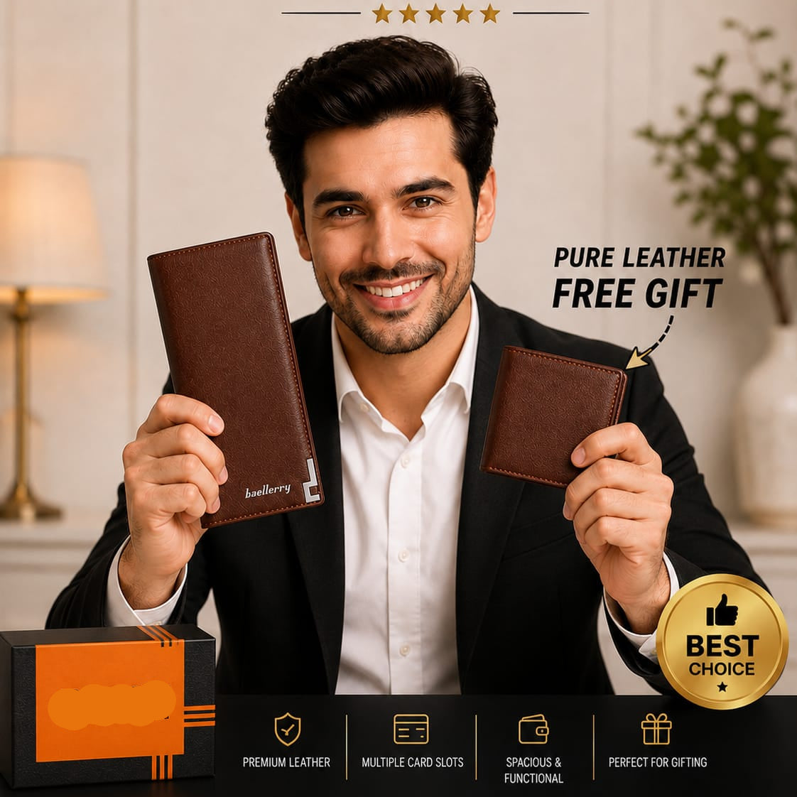 Premium Wallet Combo Set | Long Wallet + FREE Bifold Wallet - Fashion Bridge