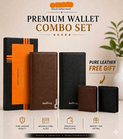 Premium Wallet Combo Set | Long Wallet + FREE Bifold Wallet - Fashion Bridge