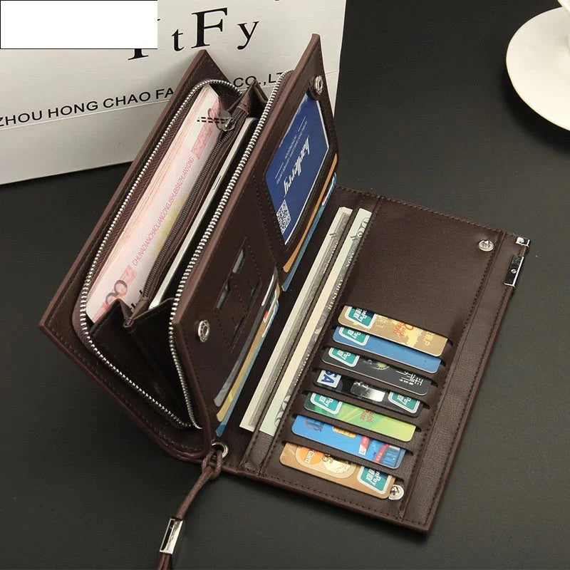 Baellerry Premium Men's Bifold Wallet | Genuine PU Leather Long Wallet with Multiple Card Slots With GIft Box
